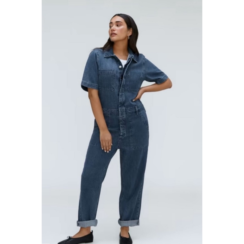 EVERLANE | The Super Soft Jean Coverall Utility Jumpsuit Denim Organic Cotton 2
